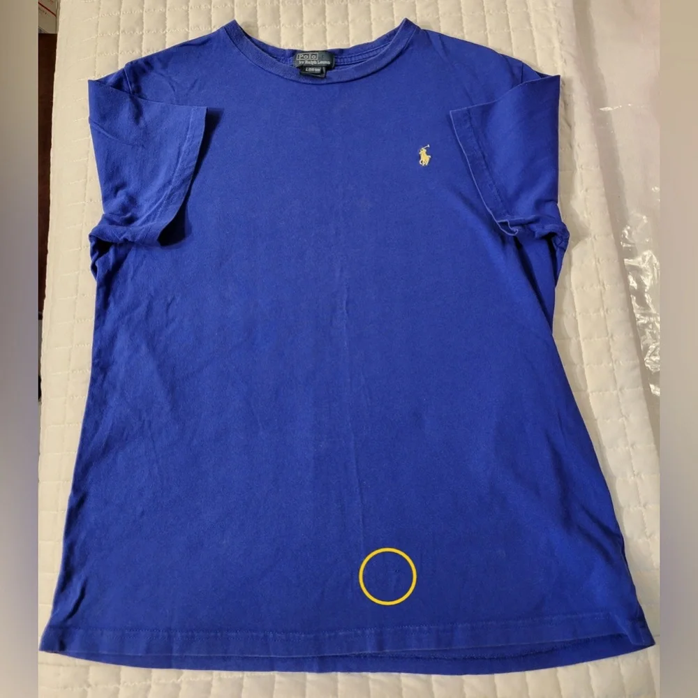Polo Ralph Lauren Men’s L Classic Fit Crew Neck T-shirt Solid‎ Royal Blue Yellow